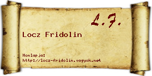 Locz Fridolin névjegykártya
